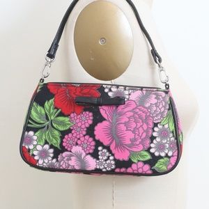 Lulu Guinness canvas floral small purse EUC